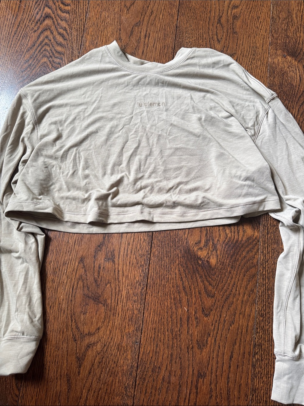 lululemon athletica Cropped Long-Sleeve Top in Light Taupe
